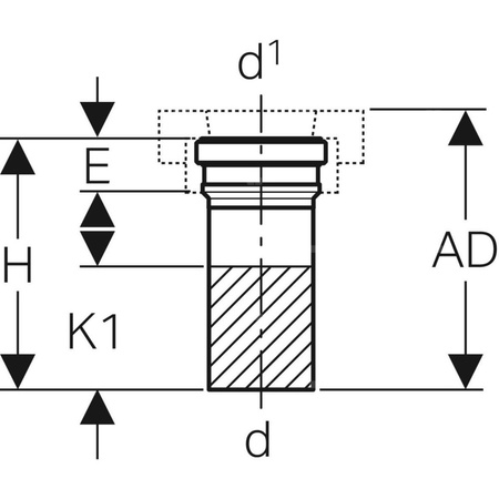 Przyłącze dachowe Geberit pionowe d90 z izolacją i kielichem