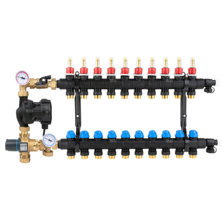 Grupa pompowa AFRISO BTU 502 AP nakrętka x nakrętka 1'' x 1'', z zaworem termostatycznym, z pompą obiegową AFRISO APH 160 15-7/130 mm