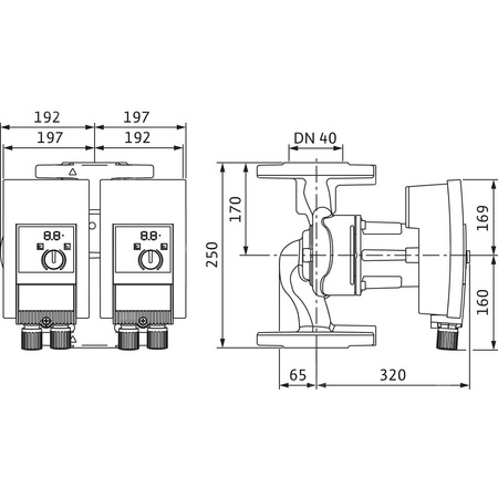 Pompa obiegowa WILO Yonos MAXO-D 40/0,5-16 PN6/10 1 x 230 V 50/60 Hz, PN 6/10bar