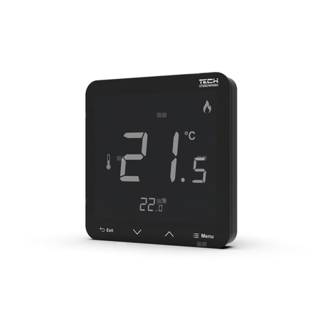 Bezprzewodowy regulator pokojowy zasilany 230V dopuszkowy czarny, model R-8pz PLUS