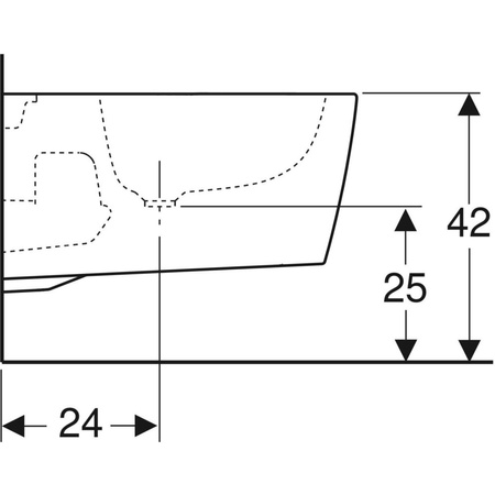 Bidet wiszący Geberit ONE, ukryte mocowania: T=54cm, Przelew=Niewidoczny, Biały / Matowy
