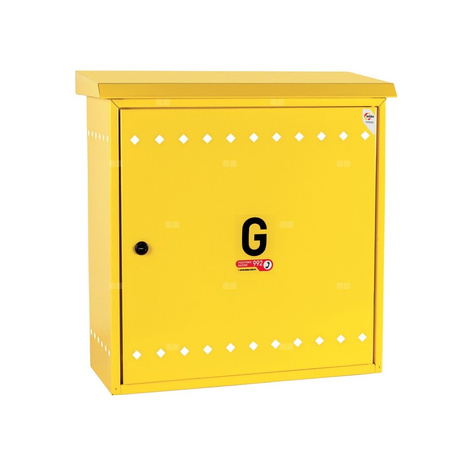 Skrzynka gazowa, 600x600x250, naścienna, metalowa, ze skośnym daszkiem - antracytowa