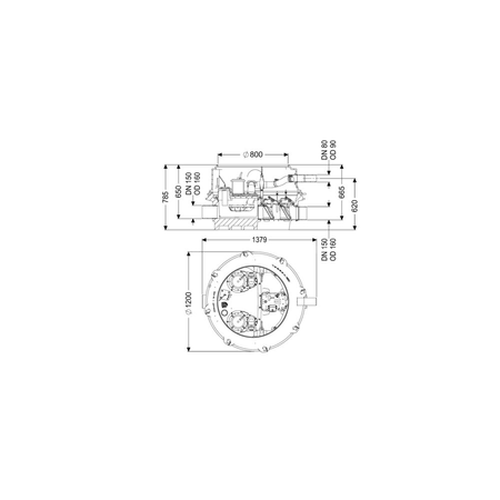 Moduł techniczny Ecolift XL Duo 400V SPF4500-S1 z automatycznymi klapami zwrotnymi do ścieków czarnych do zabudowy w ziemi lub płycie betonowej
