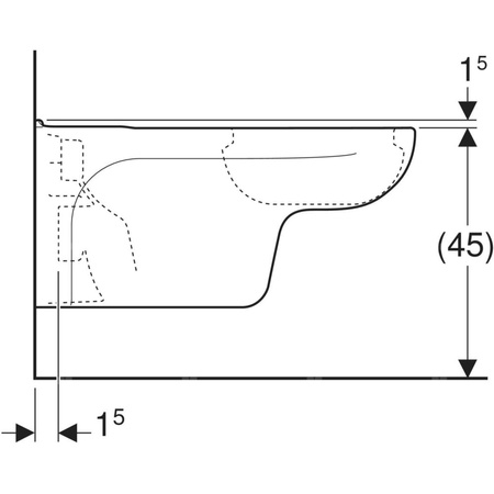 Miska WC wisząca GEBERIT Vitalis ceramiczna biała błyszcząca