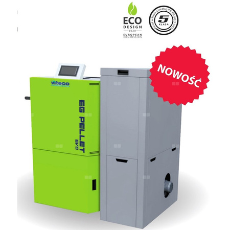 Kocioł na pellet VITECO HEAT EG PELLET EVO PLUS 40 kW z zasobnikiem o pojemności 228 l