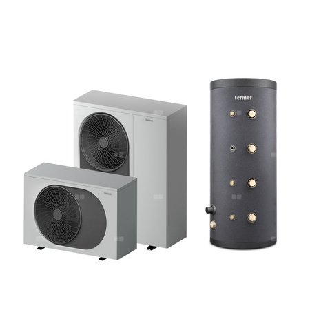 Pakiet 3 - Pompa ciepła powietrzna powietrze-woda monoblok TERMET Heat Gold 12 DC 8.2 kW 230 V + Zasobnik buforowy TERMET ENERGY 200