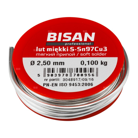 Lut miękki S-SN97Cu3 B/T 02.5 100G (szpula)