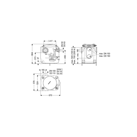 Pompa do ścieków KESSEL Aqualift S 100 Mono 50 Hz / 1.3 W