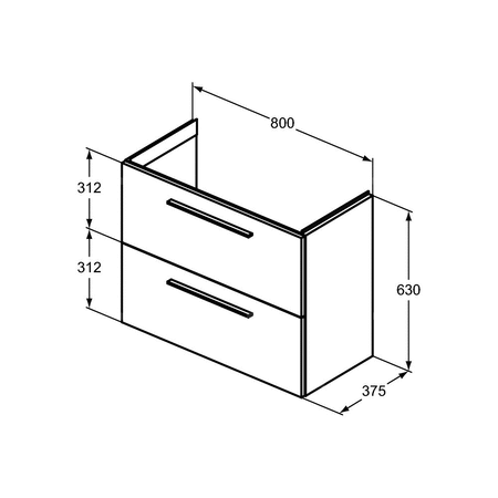 I.LIFE S SZAFKA UNIT 2 DRWS 80CM WHT MTT