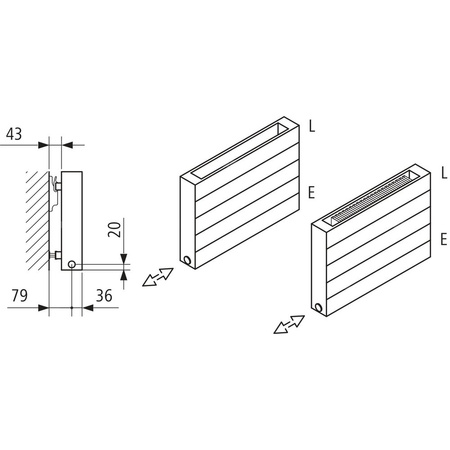 Grzejnik płytowy typ 22 KERMI HHN, z osłonami wym. 840 x 1900 mm, kolor biały, moc 3424 W