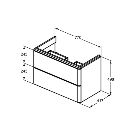 ADAPTO SZAFKA 77X41 2 DRWS ANCT/MT
