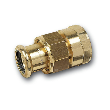 Śrubunek SANHA PURAPRESS trzyczęściowy, miedź, 15 mm x 3/4'' (zw x GW)