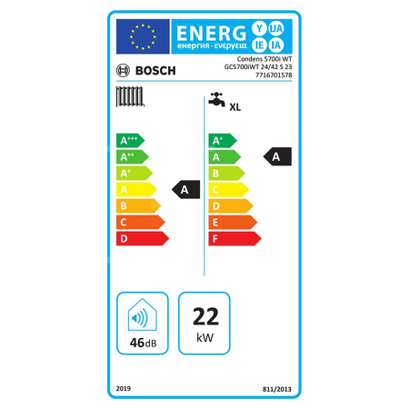Kocioł gazowy dwufunkcyjny BOSCH TERMOTECHNIKA Condens GC5700iW 24/42 kondensacyjny wiszący 23.5 kW