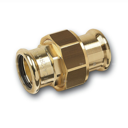 Śrubunek SANHA PURAPRESS trzyczęściowy, miedź, 54 mm (zw x zw)