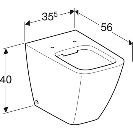 Miska WC stojąca GEBERIT iCon Square bez kołnierza wewnętrznego