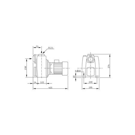 Pompa samozasysająca pozioma WILO Drain LPC Aluminium, fi zew. wylot 40 mm, częstotliwość 50 Hz, pobór mocy silnika 1.31 kW (3~400, 50 Hz)