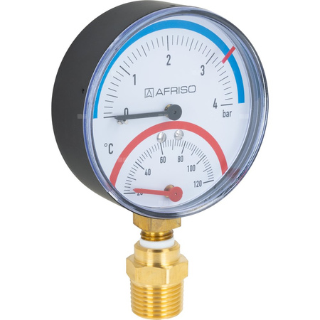 Manometr AFRISO TM radialne 1/4'' fi 80 mm, 0 - 4 bar, 20 - 120'C
