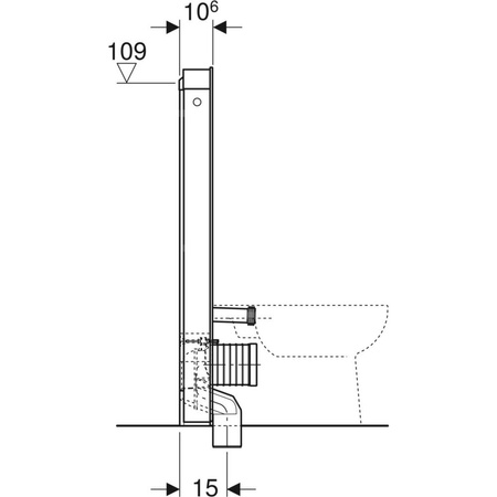 Moduł sanitarny do WC stojącego GEBERIT Monolith, 1140 mm x 505 mm x 106 mm, front: imitacja betonu, bok: czarny