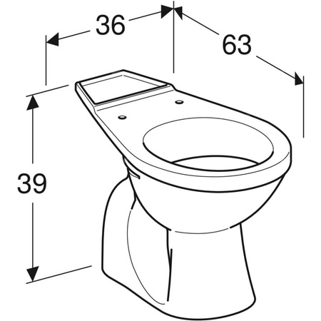 Stojąca miska WC Koło Idol do spłuczki nasadzanej, lejowa, wylot pionowy