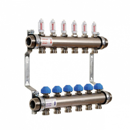Rozdzielacz 11/4'' stal, zasilanie 0-4l/min góra, powrót dół HKV2013A-50-1¼'' 0-4 VA10