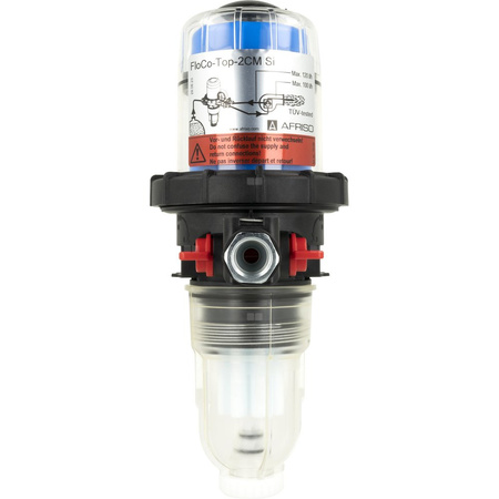 Filtr olejowy AFRISO FloCo-Top-2CM Si zintegrowany z odpowietrznikiem fi 3/8'' x 3/8'' GW x GZ, z wkładem plastikowym, maks. przepływ 100 l/h