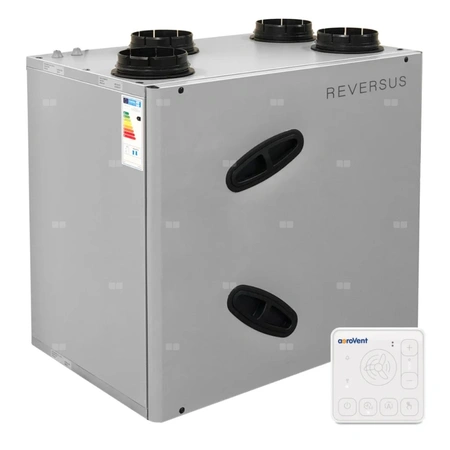 Rekuperator Reversus 300+ z panelem Wi-Fi, z wymiennikiem przeciwprądowym (wydatek 295 m³/h), z by-passem, z uchwytami mocującymi do ściany