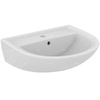Umywalka IDEAL STANDARD Eurovit owalna (montażu z postumentem lub półpostumentem ), biała, 550mm, otwór na baterię na środku, wiszący, bez odpływu przelewowego