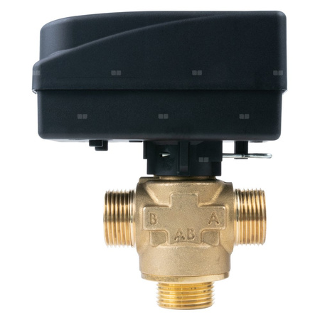 Zawór trójdrożny AFRISO AZV 642 mosiądz, średnica DN 15 gwinty zewnętrzne silnik elektryczny