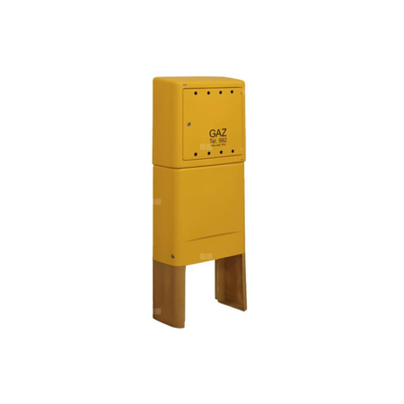 Postument z laminatu do skrzynki gazowej z laminatu PSG o podstawie 600x250mm, H=1000mm - żółty