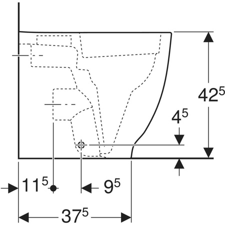 Miska WC stojąca GEBERIT Acanto bez kołnierza wewnętrznego