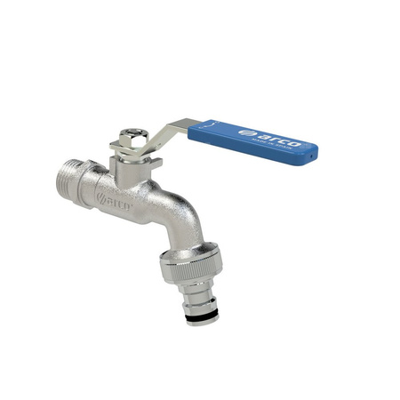 Zawór kulowy ARCO JARDIN stal nierdzewna czerpalny 1/2'' GZ x szybkozłączka kątowy, uchwyt: dźwignia chrom