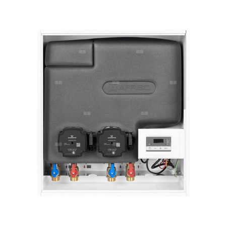 Grupa pompowa AFRISO PrimoBox AHB 622 GZ x GW 3/4'' x 3/4'', z zaworem termostatycznym, z izolacją, z pompą obiegową 2x Grunfos UPM3 Auto