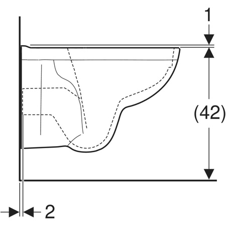 Wisząca miska WC Koło Rekord, lejowa, Rimfree: T=52cm, Biały