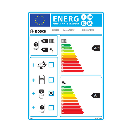 Pompa ciepła powietrze-woda split BOSCH TERMOTECHNIKA Compress 7000i AW 7 ORM-S 5.93 kW 230 V