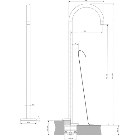 JOY WYLEWKA BATERIA WOLNOSTOJĄCEJ BR GOLD