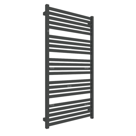 Grzejnik elektryczny TERMA MARLIN ONE 630 x 1185 mm, kolor czarny jak kruk soft RAL9005, moc 800 W, podłączenie E8, kabel spiralny z wtyczką 1,5m