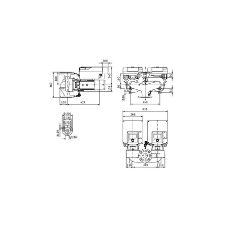 Pompa obiegowa WILO Stratos GIGA 2.0-D 80/1-30/4,0 typu in-line z silnikiem znormalizowanym 50/60 Hz, moc silnika 3.9kW 6.7 A 3460 obr/min, wlot Kołnierz DN 80