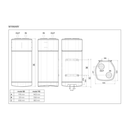 Wisząca pompa ciepła c.w.u. NUOS PLUS S2 WI-FI 150 WH