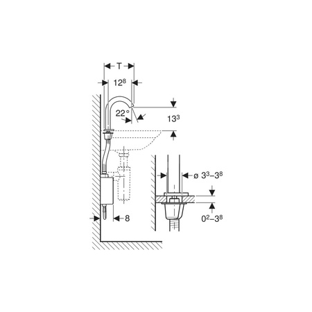 Bateria umywalkowa Geberit Piave, stojąca: Chrom błyszczący