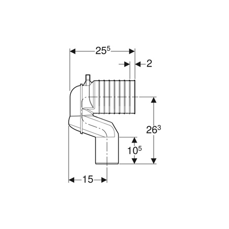 Kielich przejściowy GEBERIT HDPE, PE / polietylen, 110 mm, DN 100 x 90 mm x DN 90 (króciec x mufa wciskowa) z uszczelką