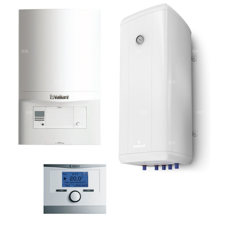 Pakiet - Kocioł gazowy jednofunkcyjny VAILLANT ecoTEC pro VC 186/5-3 kondensacyjny wiszący 5.7-20.0 kW + Czujnik c.w.u. + Regulator calorMATIC 350 + Zasobnik c.w.u Vulcan 100L wiszący