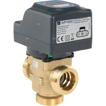 3-drogowy zawór strefowy AZV 844, DN25, G1 1/4'', Kvs 11, 230 V AC, AB-B