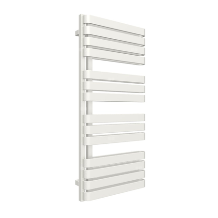 Grzejnik elektryczny TERMA WARP S 500 x 1110 mm, kolor biały drogowy RAL9016, moc 800 W, podłączenie E8, kabel prosty bez wtyczki z maskownicą złocisty