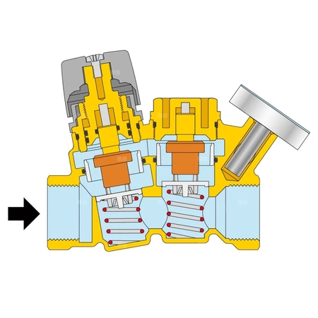 Termostatyczny zawór do cyrkulacji c.w.u.  3/4" z termometrem