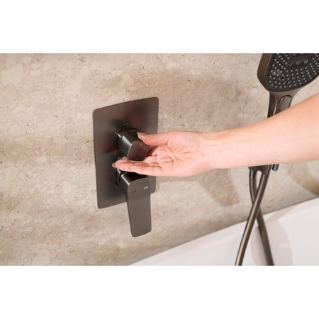 Zestaw natryskowy Malaga, podtynkowy z drążkiem przesuwnym, PVD gun metal grey