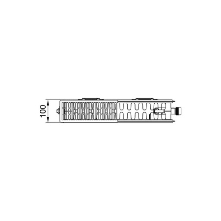 Grzejnik płytowy typ 22 KERMI X2 Profil-V, prawy, z osłonami wym. 400 x 1100 mm, kolor biały, moc 1328 W