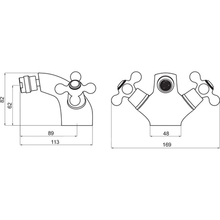 ANTICA bateria bidetowa stojąca, stary brąz