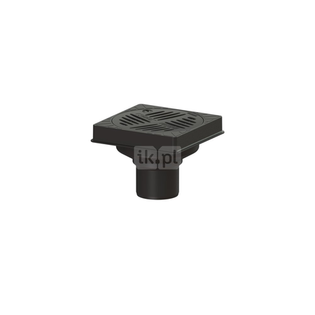 Wpust podwórzowy Ecoguss DN100, odpływ pionowy, z kwadratową ramą nośną