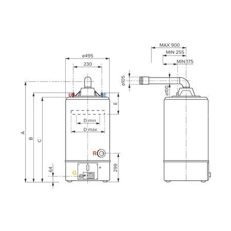 Gazowy pojemnościowy podgrzewacz S/SGA BF X 80 EE