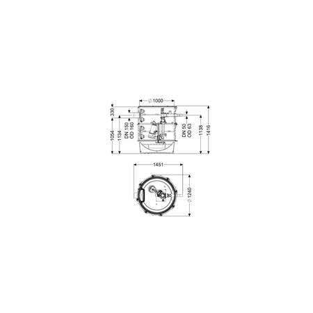Moduł techniczny przepompowni Aqualift F XL Mono z szafka Comfort z pompą STZ 3700-S1 poj. 310l 
